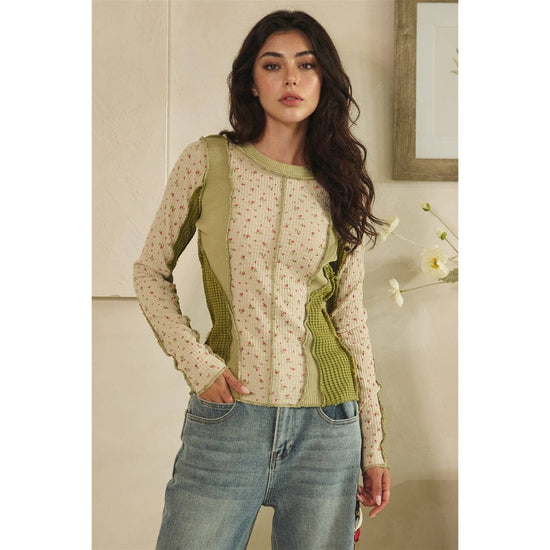 Oli&Hali - WASHED DITSY PRINT WAFFLE MIX TOP