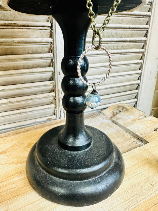 Scooples Jewlery Moody Blue Crystal Circle Necklace