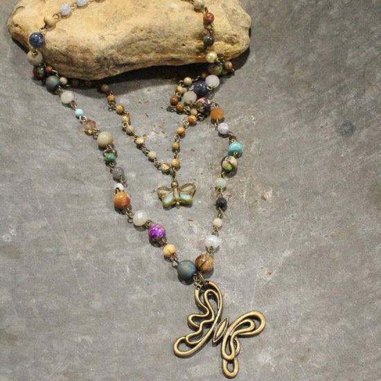 The Primitive Peddler, Inc. Fluttering Wings Butterfly Layered Necklace