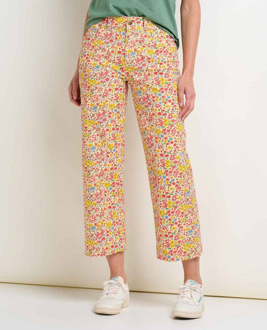 Toad & Co Earthworks Wide Leg Pant Straw Ditsy Print