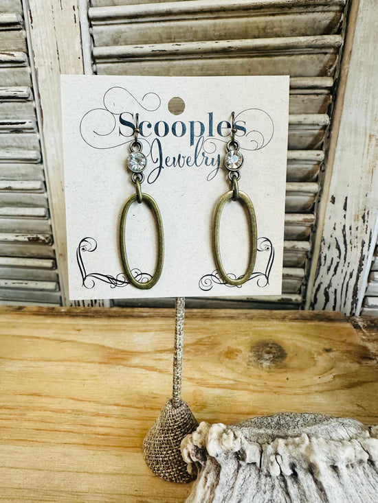 Scooples Jewelry Bronze Crystal - Earrings