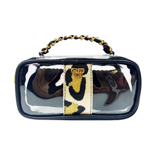 PurseN - Bombshell Bangle Bar with Handle -  Gold Leopard