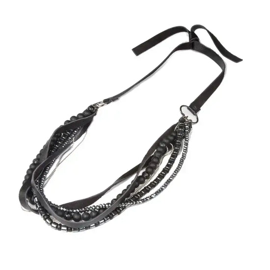 The Dark - The Eclipse Layered Leather and Bead Necklace
