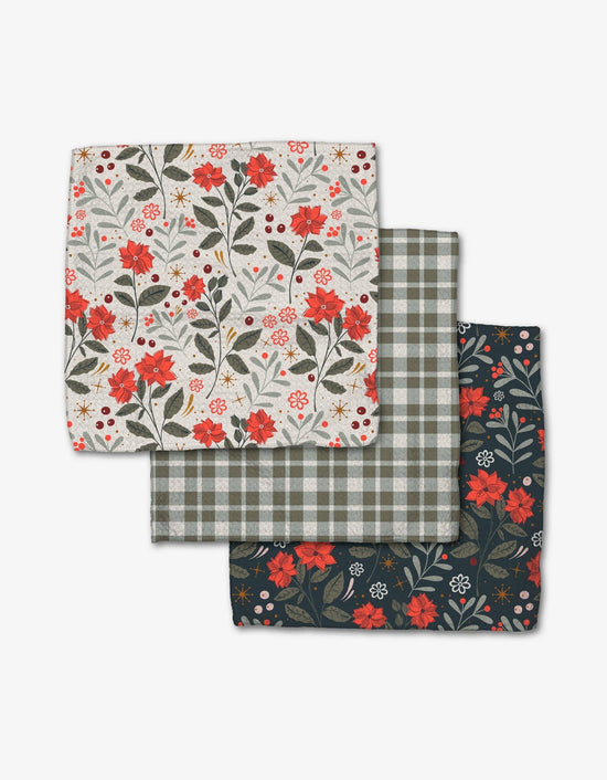 Geometry Holiday Floral Dishcloth Set