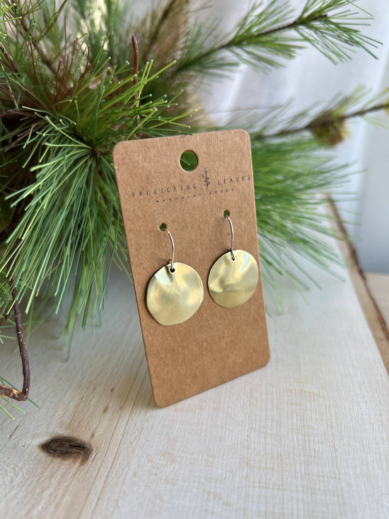 Frolicking Leaves Brass & Sterling Silver Earrings