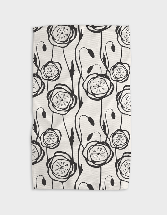 Geometry Smell the Flowers Kitchen Tea Towel