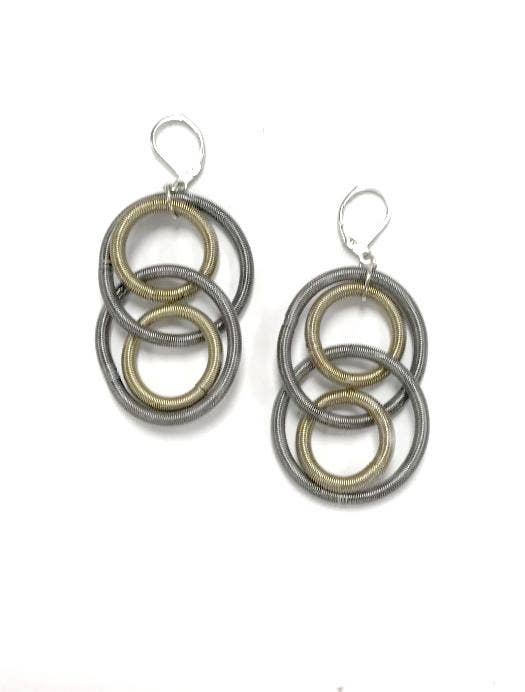 Sea Lily L5D-E - Slate/Bronze Large Loop Wire Earring