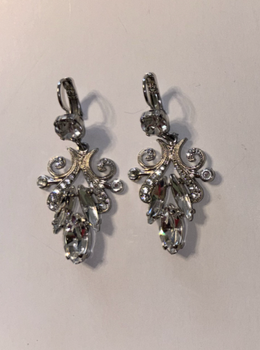 Mariana Chandelier Earrings in Clear Crystal