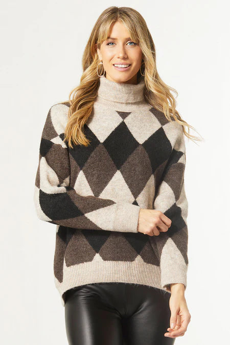 Coco and Carmen Emila Diamond Turtleneck Sweater