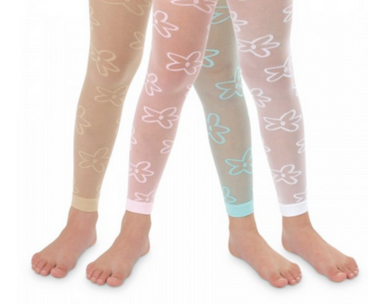 Jefferies Funky Flower Footless Tights Girls