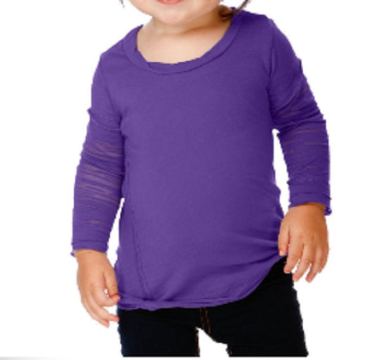 Kavio Infant and Girls Cotton Blend Twofer T Shirt with Burnout Sleeves