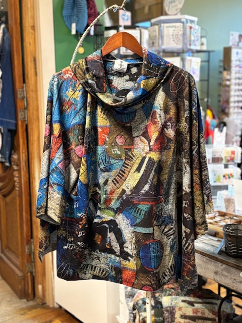 Inoah Cowl Neck Poncho - Jazz