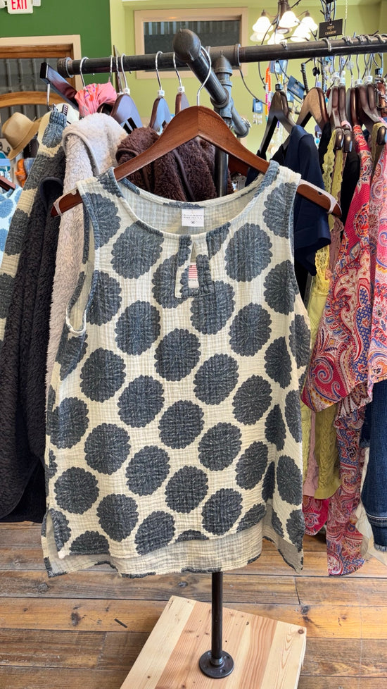 Color Me Cotton Layered Keyhole Tank - Ivory