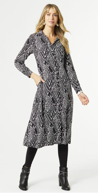 Coco and Carmen- Mylah Button Down Maxi Dress, Black and White