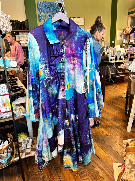 UBU Paneled Coat Dress in Artist Print in Under the Influence