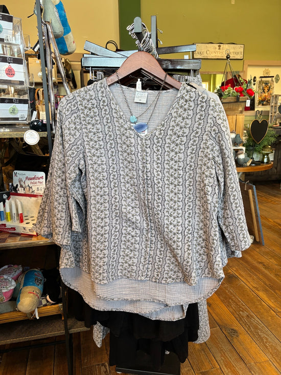 Color Me Cotton Top w/Front & Neck Binding - Platinum