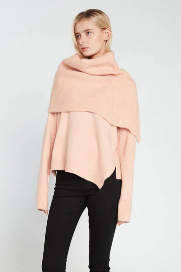 Look By M Cable Knit Neck Warmer Sweater