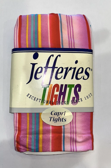 Jefferies Girls Sheer Stripe Capri Tights Clearance