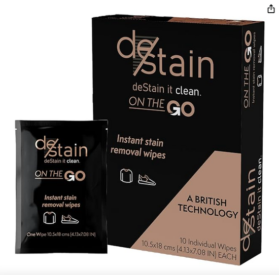 deStain Wipes Instant Clothes Stain Removal Innovative Technology Environmentally Friendly