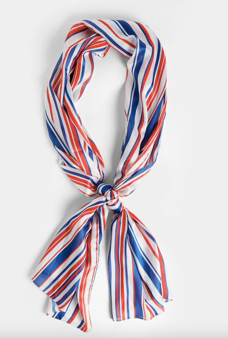 Coco & Carmen PATRIOTIC SLEEK STRIPED OBLONG SCARF