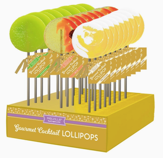 Melville Candy Company - Gourmet Cocktail Lollipop Assortment - Margarita, Mai Tai, Pina Colada