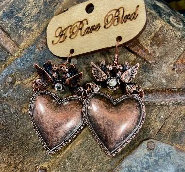 A Rare Bird Milagro Heart Earrings