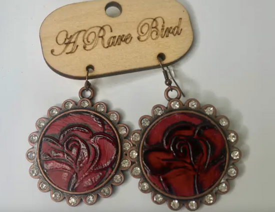 A Rare Bird Single Rose Earrings