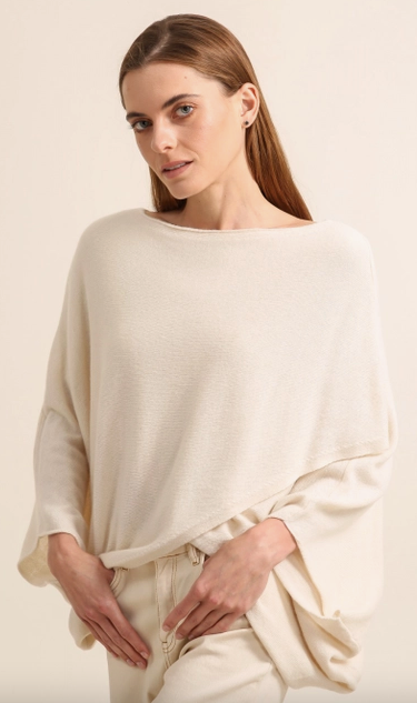 NAÏS PARIS Cashmere and Wool Poncho Sweater One Size