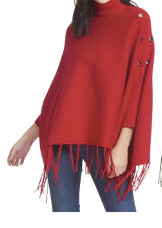 K&K Turtleneck Poncho w/Sleeves and Grommets