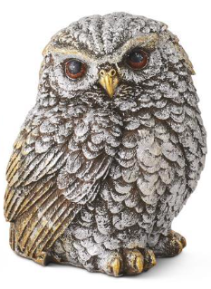 K&K Interiors Silver and Gold Metallic Resin Owl