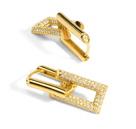 rho PavŽ Double Link Drop Earring