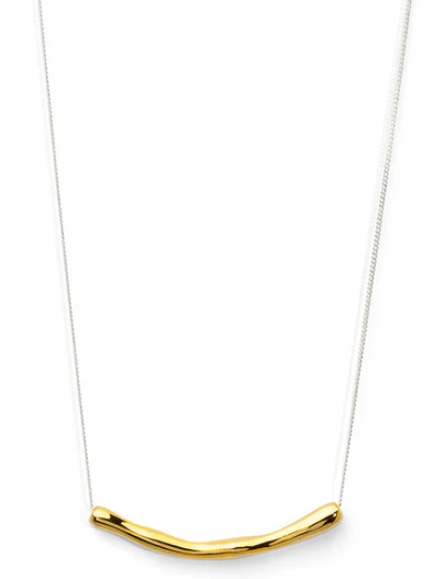 rho Curved Bar Pendant Necklace