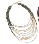 K&K Interiors 10 Strand Gold and Seed Bead Necklaces