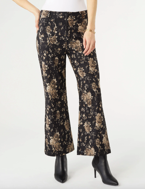 Coco and Carmen Shyanne Wide Leg Pant Black Floral