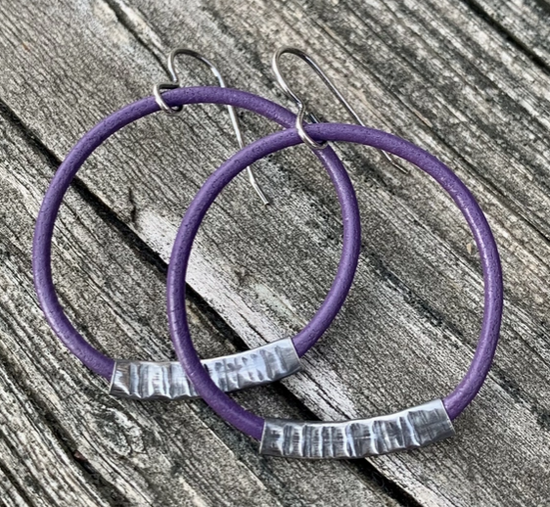 Jules Artwear Tree Bark Hoop Earrings