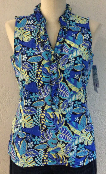 Beachtime by Lulu B Sleeveless Ruffle Tank UPF 50