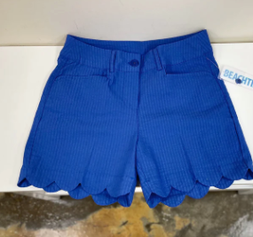 Beachtime by Lulu B Scallop Shorts Bright Blue