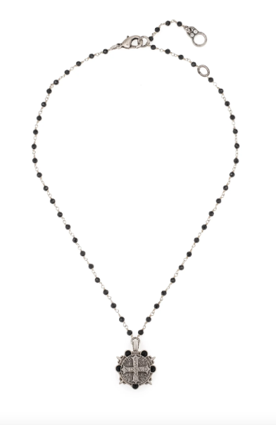 French Kande Fleur Necklace – Black Spinel