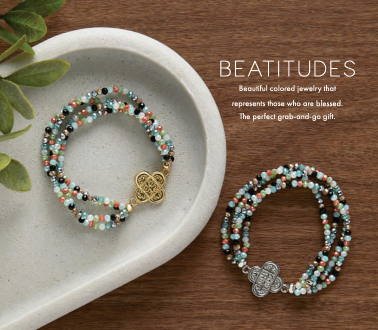 Coco and Carmen Beatitudes Gather Cross Bracelet
