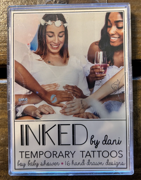 Inked by Dani Baby Shower for Boy Baby Temporary Tattoo Pack