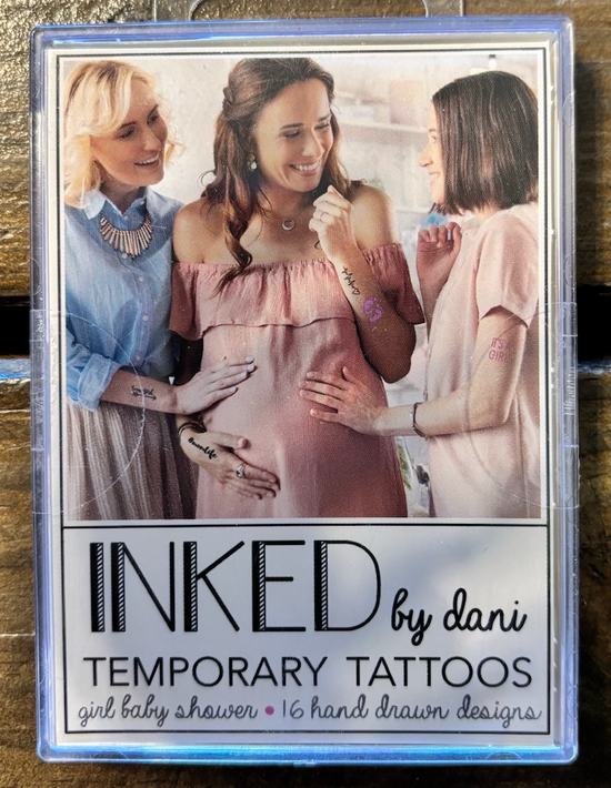 Inked by Dani Baby Shower for Girl Baby Temporary Tattoo Pack