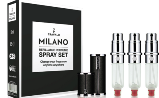 Travalo MILANO GIFT SET black Travel Perfume Bottle- 3 Pack Set