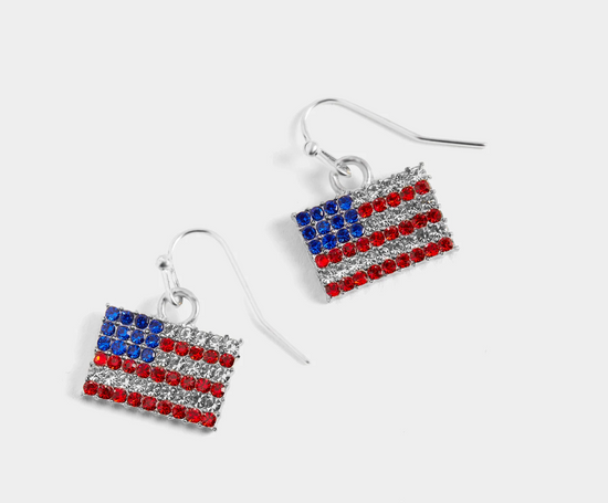 Whispers Patriotic Flag Earrings