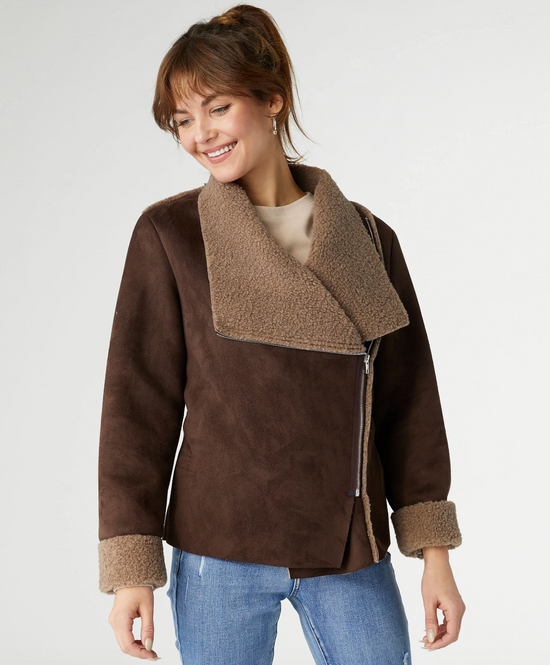 Coco and Carmen Adara Faux Suede Moto Jacket