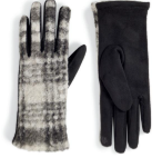 Coco & Carmen Subtle Sherpa Plaid Touchscreen Gloves