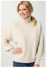 Coco & Carmen Heavenly-Luxe Textured Knit Turtleneck Sweater