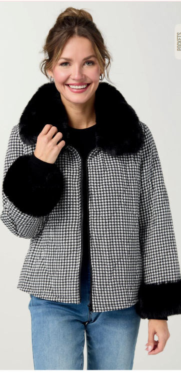 Coco & Carmen Bex Quilted Jacket with Faux Fur Trim