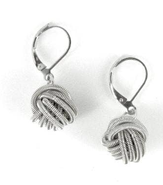 Sea Lily - Silver Piano Wire Knot Earring