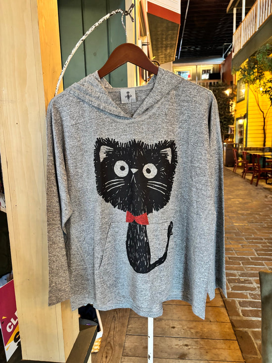 Inoah Long-Sleeve Cat Hooded TShirt - Mr. Whiskers