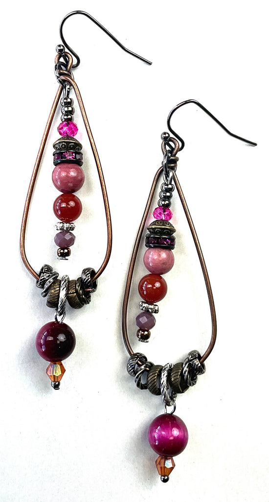 Lost and Found Oval Wire Tear Beaded & Drop
